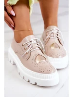 Kožené Boty S Srdce Béžová model 21577187 - Boto