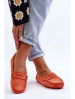 Damskie Zamszowe Mokasyny Pomarańczowe Lenvie