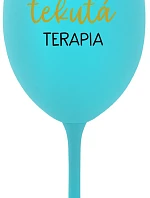 TATINKOVA TEKUTÁ TERAPIA - tyrkysový pohár na víno 350 ml