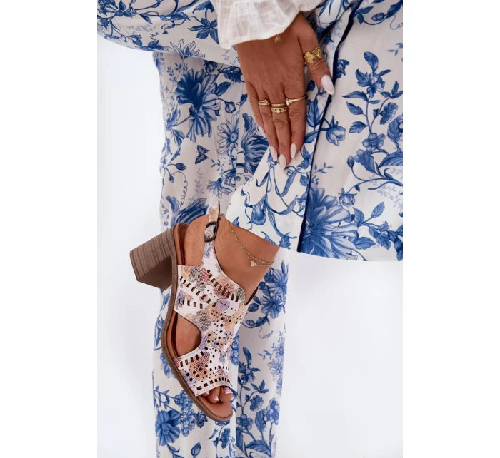 Sandále na podpätku model 211363 Krok v štýle