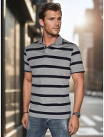 Pánská pruhovaná polokošile světle šedá Dstreet model 21987939 - FashionStreet