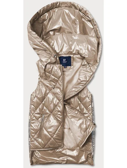 Lesklá béžová dámska vesta (AG3-02)