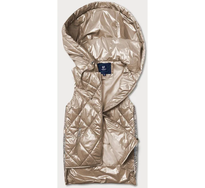 Lesklá béžová dámska vesta (AG3-02)