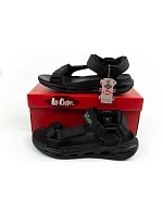 Lee Cooper pánske sandále na suchý zips na leto čierne ľahké