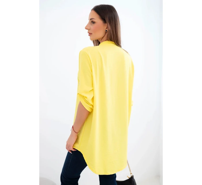 Blúzka s dlhším zadným dielom žltá
