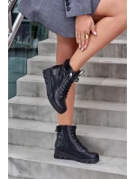 Lehké Zateplené Dámské Boty Na Platformě A Klínu Černé model 21674010 - Boto