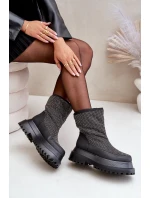 Zdobione Śniegowce Na Platformie I Płaskim Obcasie Czarne Avivina Zdobione Śniegowce Na Platformie I Płaskim Obcasie Czarne Avivina