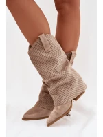 Kovbojky s třásněmi na klínu Béžové Pireya