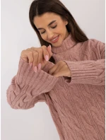 Sweter AT SW model 20470295 ciemny różowy - FPrice Sweter AT SW model 20470295 ciemny różowy - FPrice