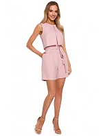 M574 Dvojvrstvový overal bez rukávov - púdrový