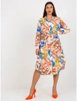 Dámske šaty EM SK 003U 1.07 Brown-beige mix - FPrice Dámske šaty EM SK 003U 1.07 Brown-beige mix - FPrice