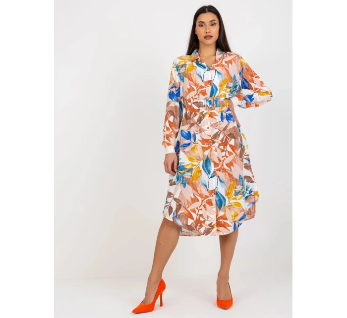 Dámske šaty EM SK 003U 1.07 Brown-beige mix - FPrice Dámske šaty EM SK 003U 1.07 Brown-beige mix - FPrice