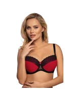 Dámska podprsenka VB-446 Tmavo červená s čiernou - Vena