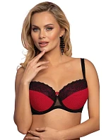 Dámska podprsenka VB-446 Tmavo červená s čiernou - Vena