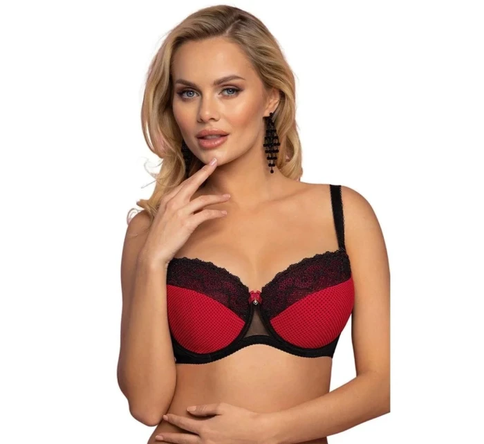Dámska podprsenka VB-446 Tmavo červená s čiernou - Vena