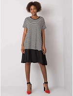 Dámske šaty TO-SK-1630.71P Čierne s bielou - FPrice