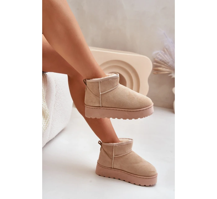 Dámské sněhové boty na platformě Světle béžová model 21808572 - Inello Dámské sněhové boty na platformě Světle béžová model 21808572 - Inello