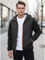 Pánska prechodná prešívaná bunda čierna FashionStreet TX3785