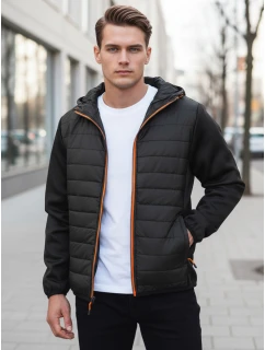 Pánska prechodná prešívaná bunda čierna FashionStreet TX3785