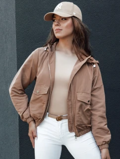 Dámska prechodná bunda s kapucňou BELIJ camel FashionStreet TY4472
