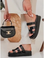 Dámské žabky na suchý zip black model 21987017 - Dstreet Dámské žabky na suchý zip black model 21987017 - Dstreet