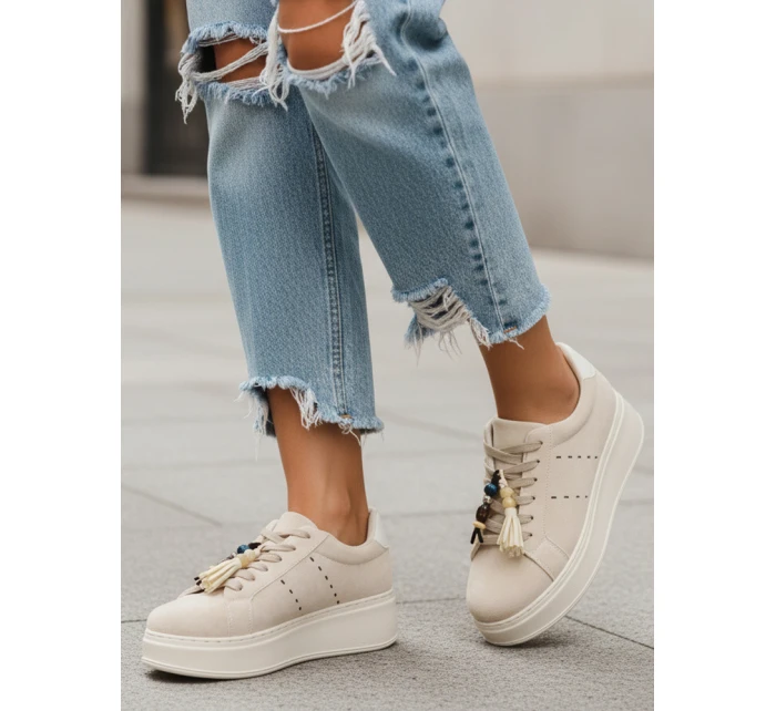 FashionStreet béžové dámske tenisky ZY1414