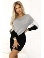 dámské šaty s ažurovým výstřihem model 22077552 - numoco basic dámské šaty s ažurovým výstřihem model 22077552 - numoco basic