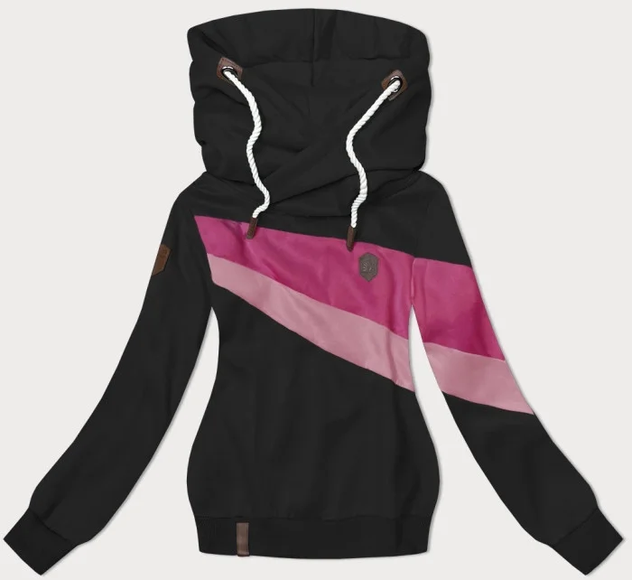 Čierna dámska mikina s kapucňou (2301)