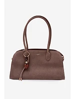 Kabelka s přívěskem a sponami eko semiš tmavě béžová model 22111664 - Flora&Co