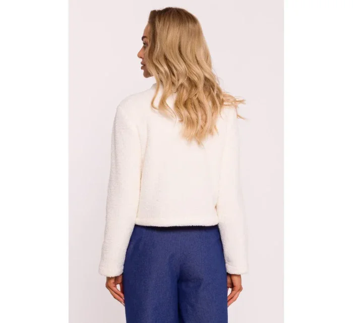 M807 Orezaná bunda s medvedíkom - ecru