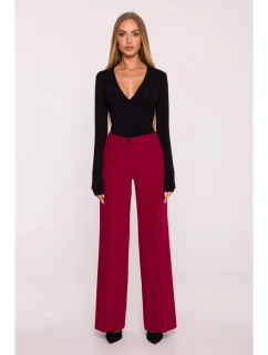 model 21295999 Široké kalhoty bordó - Moe