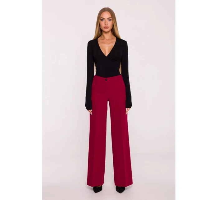 M875 Široké nohavice - bordové