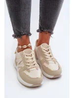 Béžové dámské tenisky vyrobené z eko kůže model 20447635 - Kesi