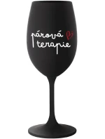 PÁROVÁ TERAPIE - černá sklenice na víno 350 ml