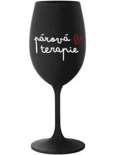 PÁROVÁ TERAPIE - černá sklenice na víno 350 ml