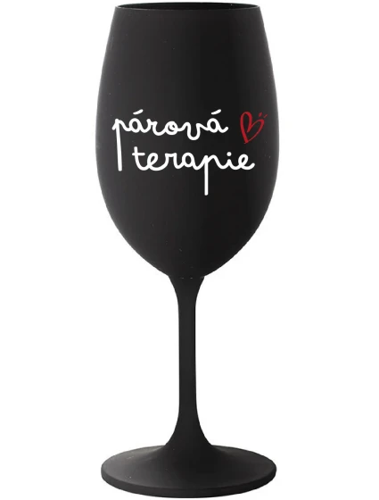 PÁROVÁ TERAPIE - černá sklenice na víno 350 ml