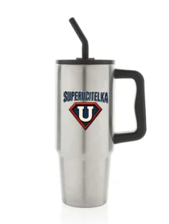 SUPERUČITELKA (ZNAK) - stříbrný cestovní termohrnek 900 ml