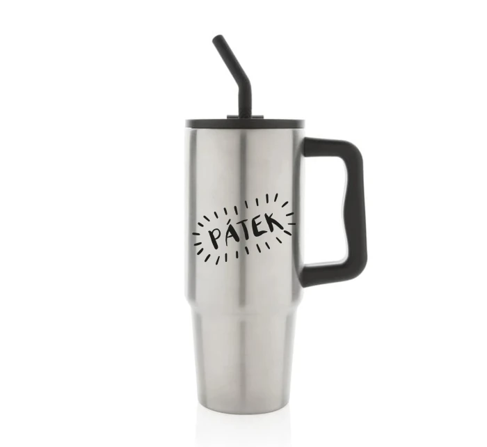 PÁTEK - stříbrný cestovní termohrnek 900 ml