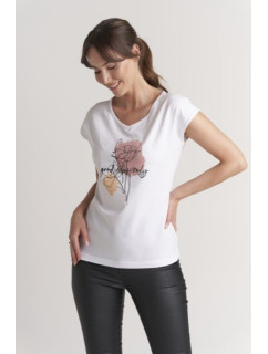 Dámske tričko IM3.T01 PRINT 01 biela s potlačou - Trendy