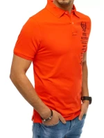 Pánska polokošeľa s výšivkou koralovo červená FashionStreet PX0477 Pánska polokošeľa s výšivkou koralovo červená FashionStreet PX0477