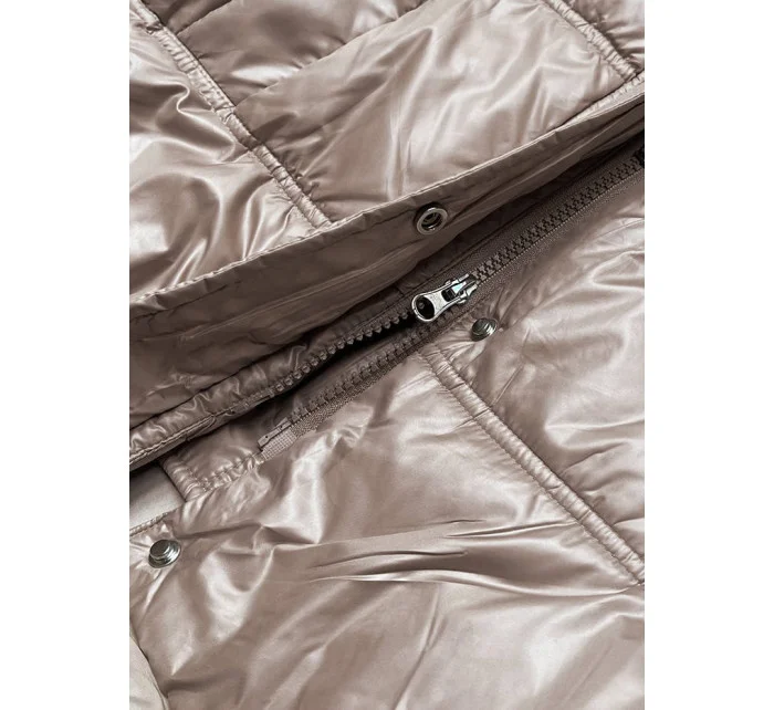 Krátka prechodná prešívaná bunda v ťavej farbe (H-202-1)