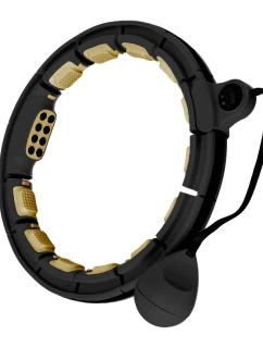 HHM13 NOVÝ HULA HOP ČIERNY/ZLATÝ S MAGNETMI A ZÁVAŽÍM + POČÍTADLO HMS