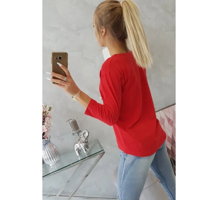 model 18743912 červená halenka s 3D grafikou - K-Fashion model 18743912 červená halenka s 3D grafikou - K-Fashion