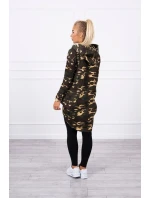 Mikina moro s dlhým chrbtom khaki+hnedá Mikina moro s dlhým chrbtom khaki+hnedá