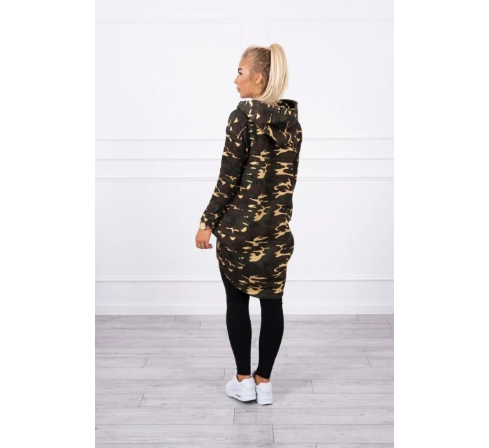 Mikina moro s dlhým chrbtom khaki+hnedá Mikina moro s dlhým chrbtom khaki+hnedá