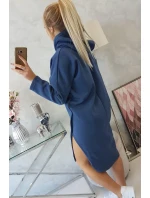 Šaty s kapucňou a bočným rázporkom z džínsoviny Šaty s kapucňou a bočným rázporkom z džínsoviny