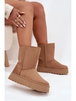 Dámské Zimní Boty S Kožíškem Hnědé model 21706810 - Boto Dámské Zimní Boty S Kožíškem Hnědé model 21706810 - Boto