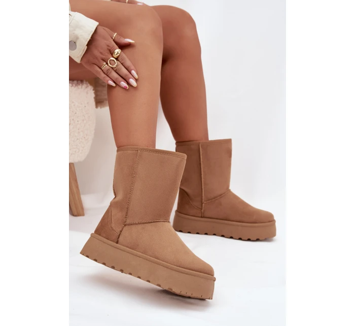 Dámské Zimní Boty S Kožíškem Hnědé model 21706810 - Boto Dámské Zimní Boty S Kožíškem Hnědé model 21706810 - Boto