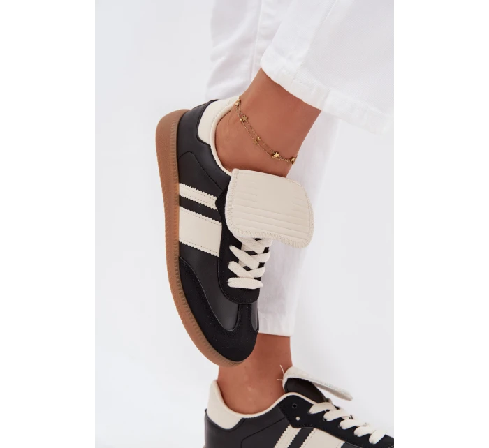 Niskie Sneakersy Damskie Z Wywiniętym Językiem Czarne Ardira Niskie Sneakersy Damskie Z Wywiniętym Językiem Czarne Ardira