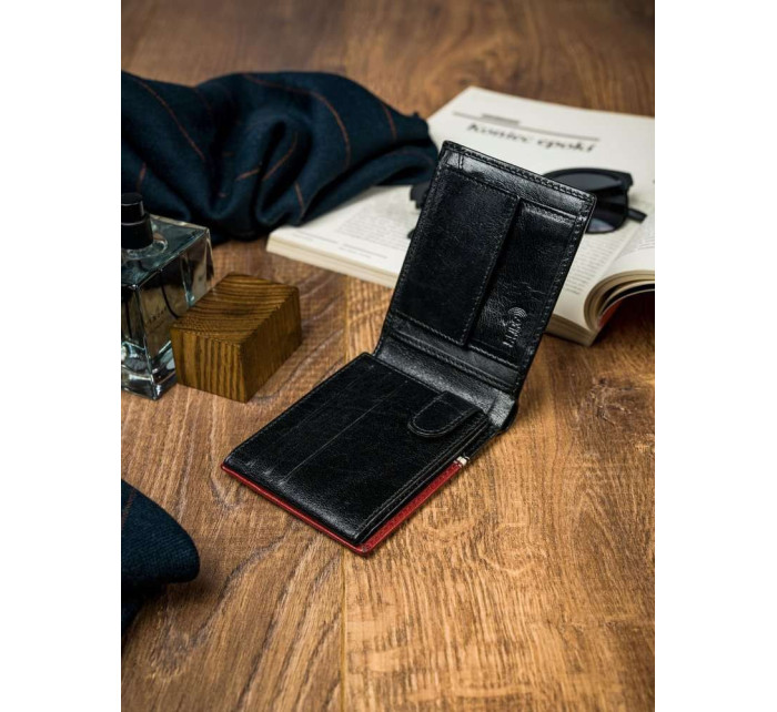 Pánske peňaženky [DH] 323 RBA D BLACK RED čierna